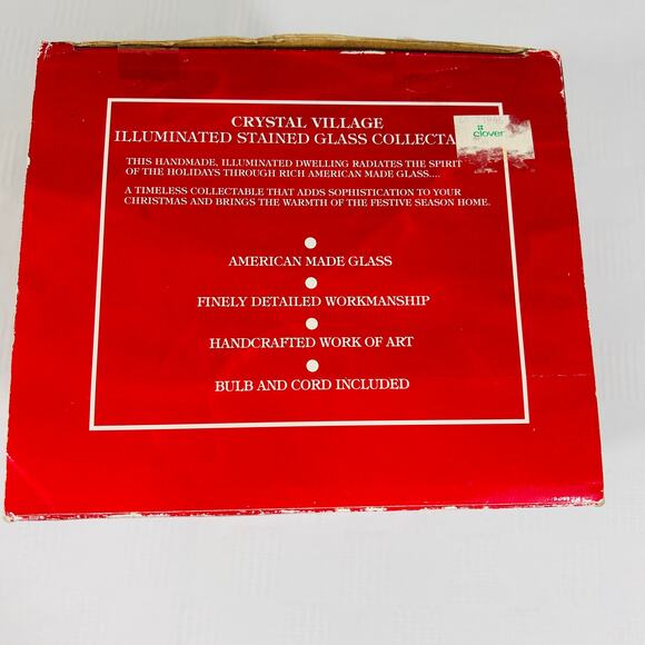 Crystal Village Stained Glass Church Illuminated VTG Handcrafted American Glas\ - Picture 9 of 12